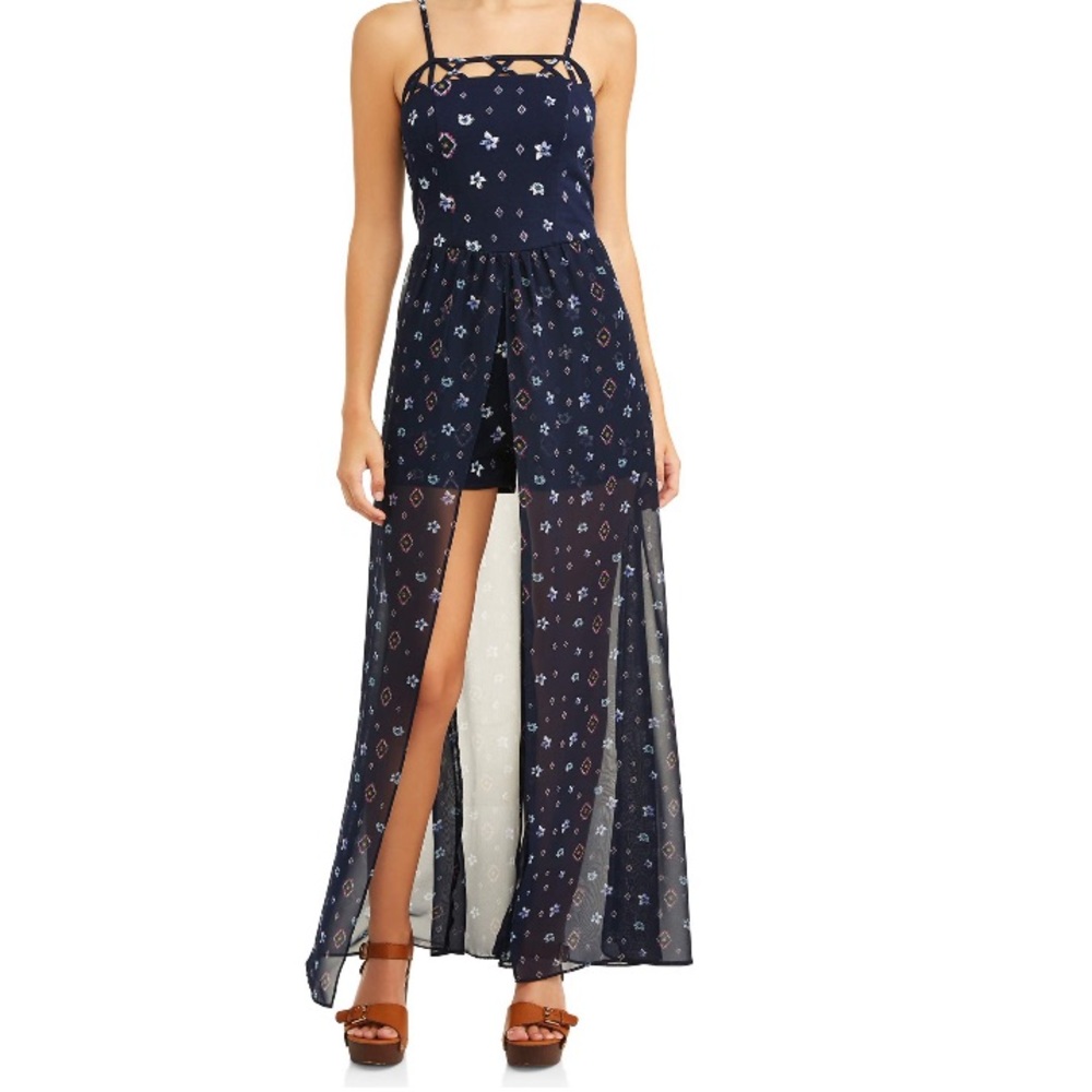 Juniors' Floral Chiffon Dress NWT